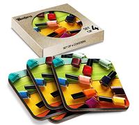 4 x Square Coasters - Colourful Nail Polish Bottles Makeup Cork Backed MDF Glossy Tea Coffee Accessory #50577