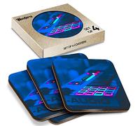 4 x Square Coasters - DJ Music Musician Club Audio Cork Backed MDF Glossy Tea Coffee Accessory #63081