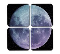4 x Square Moon Coasters - Space Science Planet NASA Solar System Stars Jigsaw Gift #78282
