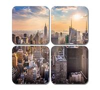 4 x Square New York City Coasters - NYC America USA Skyline Skyscraper Jigsaw Gift #78288
