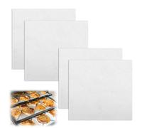 4 x Square Silicone Dehydrator Sheets 30 x 30 cm, BPA-Free Non-Stick Dehydrator Mat for Reusable Dehydrators Food Fruit Baking Mat Dim Sum (White)