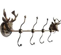 4 x Stag Antler Coat Hooks | Metal Wall Mounted Hooks