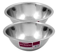 4 x Stainless Steel Deep Mixing Bowl 24cm - Great for Baking, Cooking, Food Preparation & Serving | Lightweight Chef Tool, Salad & Food Prep | Ideal For Kitchens, Restaurants & Takeaways
