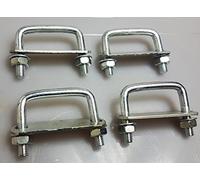 4 x Steel Square U-bolt U bolts Boat Trailer 60x60x10mm M10 Nuts Plate UB4