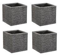 4 X Strata 32Cm Brick Effect Square Planter Gn686-Pew-St Grey Planter