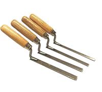 4 x Strong Finger Pointing Trowel Set 8 10 12 14 mm Flat Spring Carbon Steel Tuck with Wooden Handle (4FTCH)