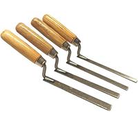 4 x Strong Finger Pointing Trowel Set 8 10 12 14 mm Flat Spring Carbon Steel Tuck with Wooden Handle (R4FTCH)