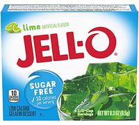 4 x Sugar Free Lime Jell-o - 4 x 8.5g Boxes - American Jelly - Low Calorie Gelatin Dessert