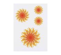 4 x 'Sunshine Mandala' Temporary Tattoos - Water Resistant, Skin-Safe, Non-Toxic Transfers, Mixed Sizes (TO00081156)