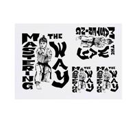 4 x 'The Journey to Mastery' Temporary Tattoos - Water Resistant, Skin-Safe, Non-Toxic Transfers, Mixed Sizes (TO00083384)
