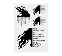 4 x 'They Whispered To Her' Temporary Tattoos - Water Resistant, Skin-Safe, Non-Toxic Transfers, Mixed Sizes (TO00079024)