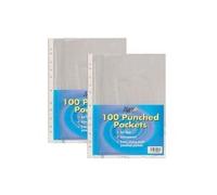 4 X Tiger A4 strong plastic poly pockets wallet x 200 clear sleeves