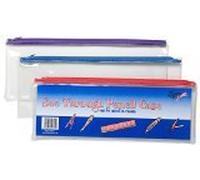 4 X Tiger pencil case - clear see through - long 33x13cm x 1 single