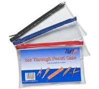 4 X Tiger pencil case - clear see through - short 20x12cm x 1 single
