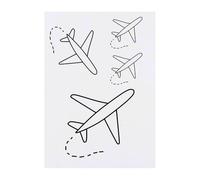 4 x 'Travel Airplane' Temporary Tattoos - Water Resistant, Skin-Safe, Non-Toxic Transfers, Mixed Sizes (TO00084716)