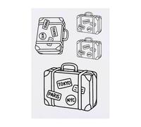 4 x 'Travel Suitcase' Temporary Tattoos - Water Resistant, Skin-Safe, Non-Toxic Transfers, Mixed Sizes (TO00084714)