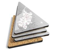 4 x Triangle Coasters - Bristol District Cork Backed MDF Glossy Tea Coffee Accessory #55511