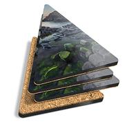 4 x Triangle Coasters - Giant's Causeway Northern Ireland Cork Backed MDF Glossy Tea Coffee Accessory #45147