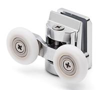 4 x Twin Top Zinc Alloy Shower Door Rollers/Runners/Wheels 25mm Wheel Diameter 6mm Glass Thickness L067
