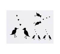 4 x 'Two Little Love Birds' Temporary Tattoos - Water Resistant, Skin-Safe, Non-Toxic Transfers, Mixed Sizes (TO00082480)