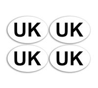 4 x UK Ovals Vinyl Stickers - Europe Bumper Abroad Travel Car Van Vehicle Number Plate Scrapbook Sticker - Size 75mm x 50mm #81664