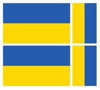 4 X UKRAINIAN UKRAINE FLAG VINYL CAR VAN IPAD LAPTOP STICKER, White, 100mm x 60mm and 60mm x 36mm