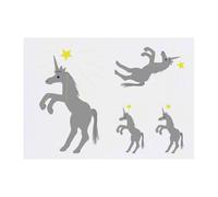 4 x 'Unicorn And A Shooting Star' Temporary Tattoos - Water Resistant, Skin-Safe, Non-Toxic Transfers, Mixed Sizes (TO00076302)