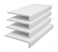 4 X Upvc Bullnose Window Board, Internal Window Sill Capping, White Finish, 250mm Width X 1M Length