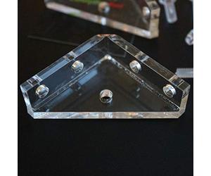 4 x V3, 5mm Thickness, Corner Brackets, Clear Transparent Acrylic + 20x M5 Bolts, Clear Right Angle Bracket, Corner