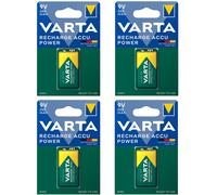 4 x VARTA 9V 200mAh Rechargeable Batteries Ni-MH - E Block PP3 HR22 6LR61 HR9V