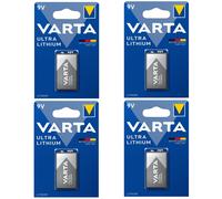 4 x VARTA 9V Ultra Lithium Powerful Batteries - PP3 LR22 L522 CRV9 Smoke Alarm