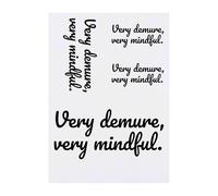 4 x 'Very Demure & Mindful' Temporary Tattoos - Water Resistant, Skin-Safe, Non-Toxic Transfers, Mixed Sizes (TO00077510)