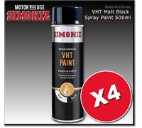 Simoniz VHT Matt Black Paint Very High Temperature Car Spray Aerosol Can 500ml