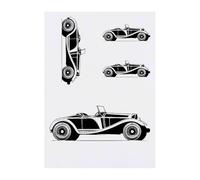 4 x 'Vintage Car Side View' Temporary Tattoos - Water Resistant, Skin-Safe, Non-Toxic Transfers, Mixed Sizes (TO00081482)