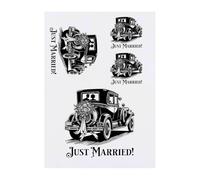4 x 'Vintage Wedding Car' Temporary Tattoos - Water Resistant, Skin-Safe, Non-Toxic Transfers, Mixed Sizes (TO00085494)
