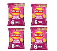 4 X Walkers Prawn Cocktail Vegetarian Multipack Crisps, Ideal for Lunch and Snacking 6x25 g | By IDEAONIC