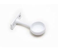 4 x Wardrobe Rod Rail END SOCKETS Bracket Screw Fixed 25MM White