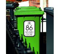 4 X Waterproof Vinyl Wheelie Bin House Numbers Classic Victorian Style Road Street Name Stickers Sign A6 A5 A4 (3, A6)