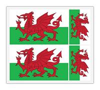 4 x Welsh Wales Flag Vinyl Sticker for Car Bumper Mirror iPad Van Laptop