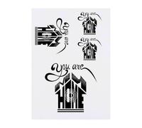 4 x 'Where the Heart Dwells' Temporary Tattoos - Water Resistant, Skin-Safe, Non-Toxic Transfers, Mixed Sizes (TO00082474)