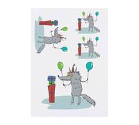4 x 'Wolf Has A Birthday' Temporary Tattoos - Water Resistant, Skin-Safe, Non-Toxic Transfers, Mixed Sizes (TO00075520)