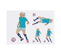 4 x 'Woman Football Player ' Temporary Tattoos - Water Resistant, Skin-Safe, Non-Toxic Transfers, Mixed Sizes (TO00082072)