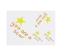 4 x 'You Are A Star' Temporary Tattoos - Water Resistant, Skin-Safe, Non-Toxic Transfers, Mixed Sizes (TO00079100)