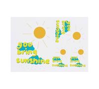 4 x 'You Bring Sunshine ' Temporary Tattoos - Water Resistant, Skin-Safe, Non-Toxic Transfers, Mixed Sizes (TO00082732)
