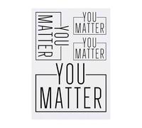 4 x 'You Matter Motivational Quote Text' Temporary Tattoos - Water Resistant, Skin-Safe, Non-Toxic Transfers, Mixed Sizes (TO00081552)