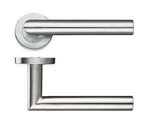 4 X Zoo Mitred Lever Door Handle On Rose Stainless Steel