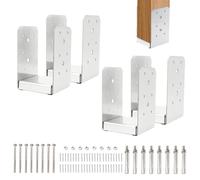 4"x4" Post Base Bracket (Internal 3.5"x3.5")，4 Pcs Stainless Steel Adjustable Post Base，Concrete Post Anchor for Deck，Pavilion, Railing, Porch Support