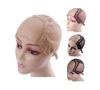 4"X4" U Part Swiss Lace Wig Cap For Making Wigs With Adjustable Straps Mesh Wig Cap (Blonde M 54cm)