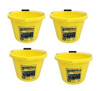 4 XAirflow Heavy Duty Invincible Builders Bucket - 3 Gallon/15 Litre-Strong Handle&Calibrated Markings-Multi-Purpose Mixing, Gardening,Farm&Construction Use-Pack of 1 to 5-Multi Colours_Yellow