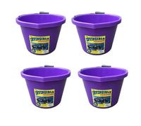 4 XAirflow Heavy Duty Invincible Builders Bucket - 3 Gallon/15 Litre-Strong Handle & Calibrated Markings- Multi-Purpose Mixing, Gardening,Farm&Construction Use-Pack of 1 to 5-Multi Colours_Purple